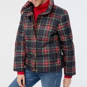 J. Crew Stewart Tartan Puffer Jacket size XL